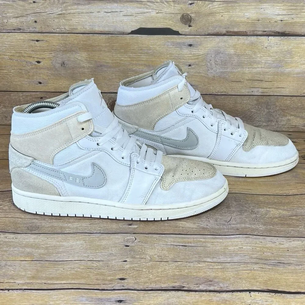 Jordan 1 Mid SE Craft Inside‎ Out White Neutral Grey Sneakers DM9652-100